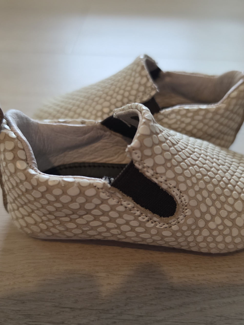 Freebird Baby Kicks White Snake Leather Loafers - Size 2 (6-12M)
